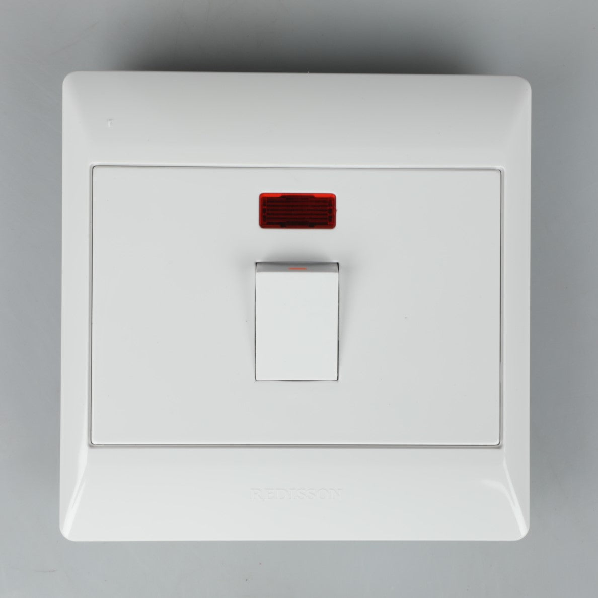 REDISSON 4x4 Single Switch Outlet Cover with Indicator White Gloss Finish (M-07L)
