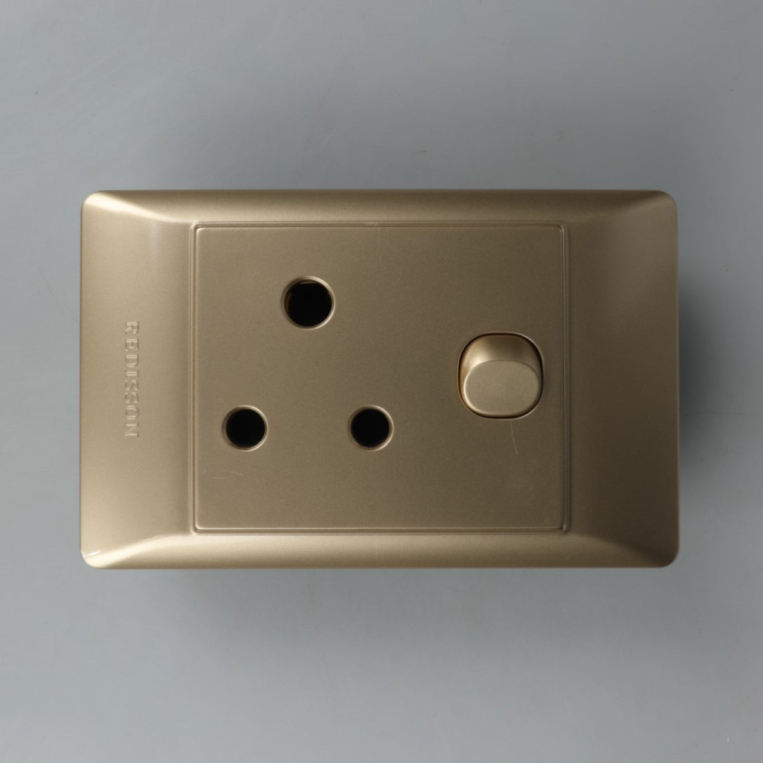 REDISSON Gold Wall Switch 16A Outlet M-08(G)