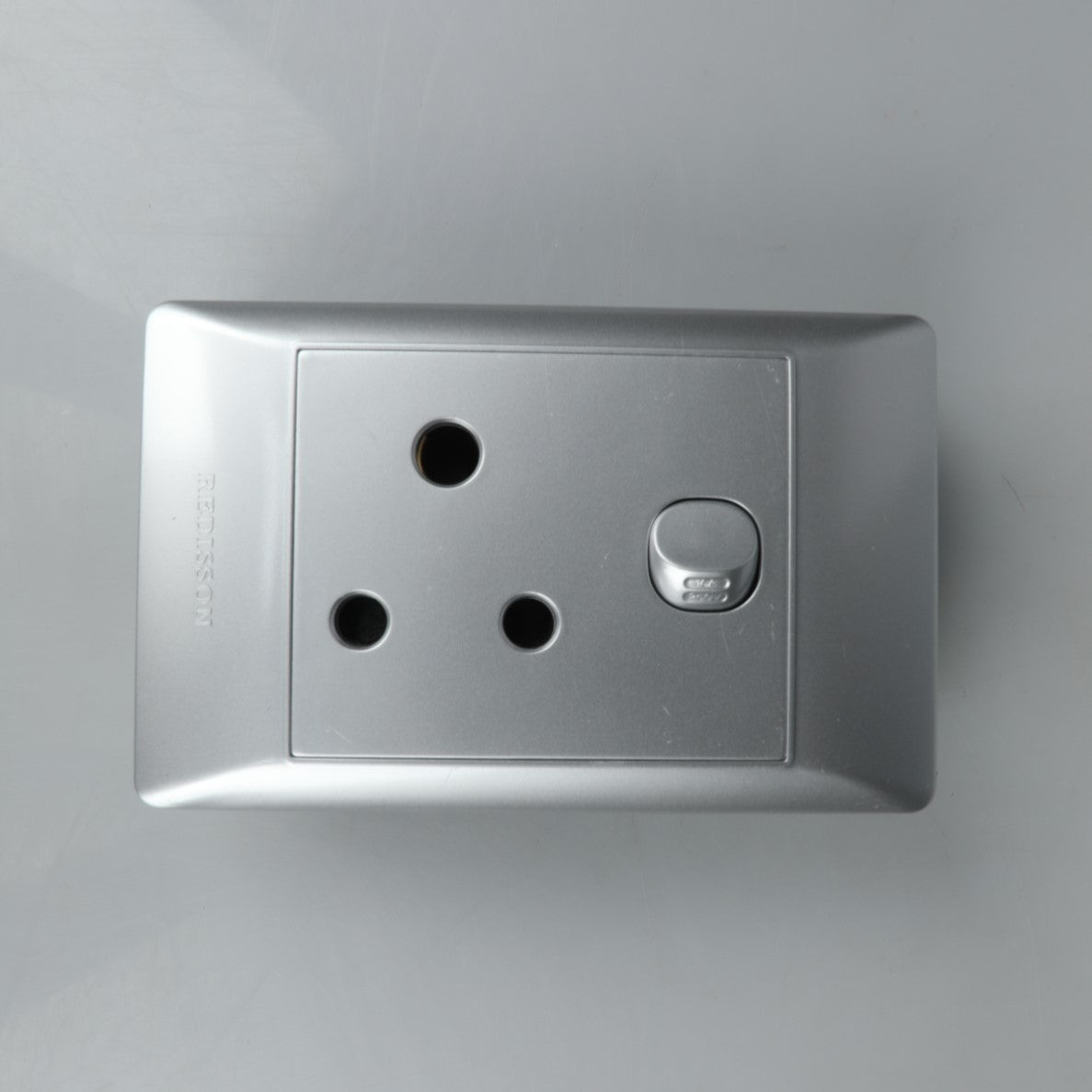 REDISSON 16A Switched Socket Silver Wall Outlet (M-08 SIL) with Premium Finish