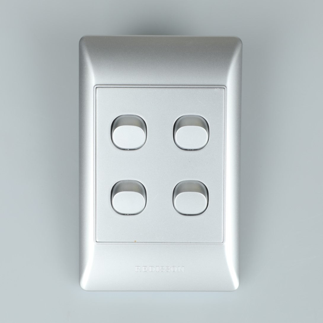 REDISSON Light Switch SILVER, Safe and Long-lasting Four Channel Control A104(SIL)