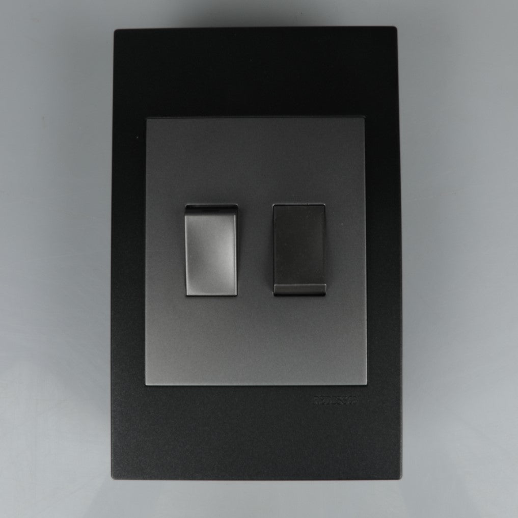 Redisson 2 Lever Wall Luxury Switch 4x4 (Silver Grey Finish) A102-C-SG