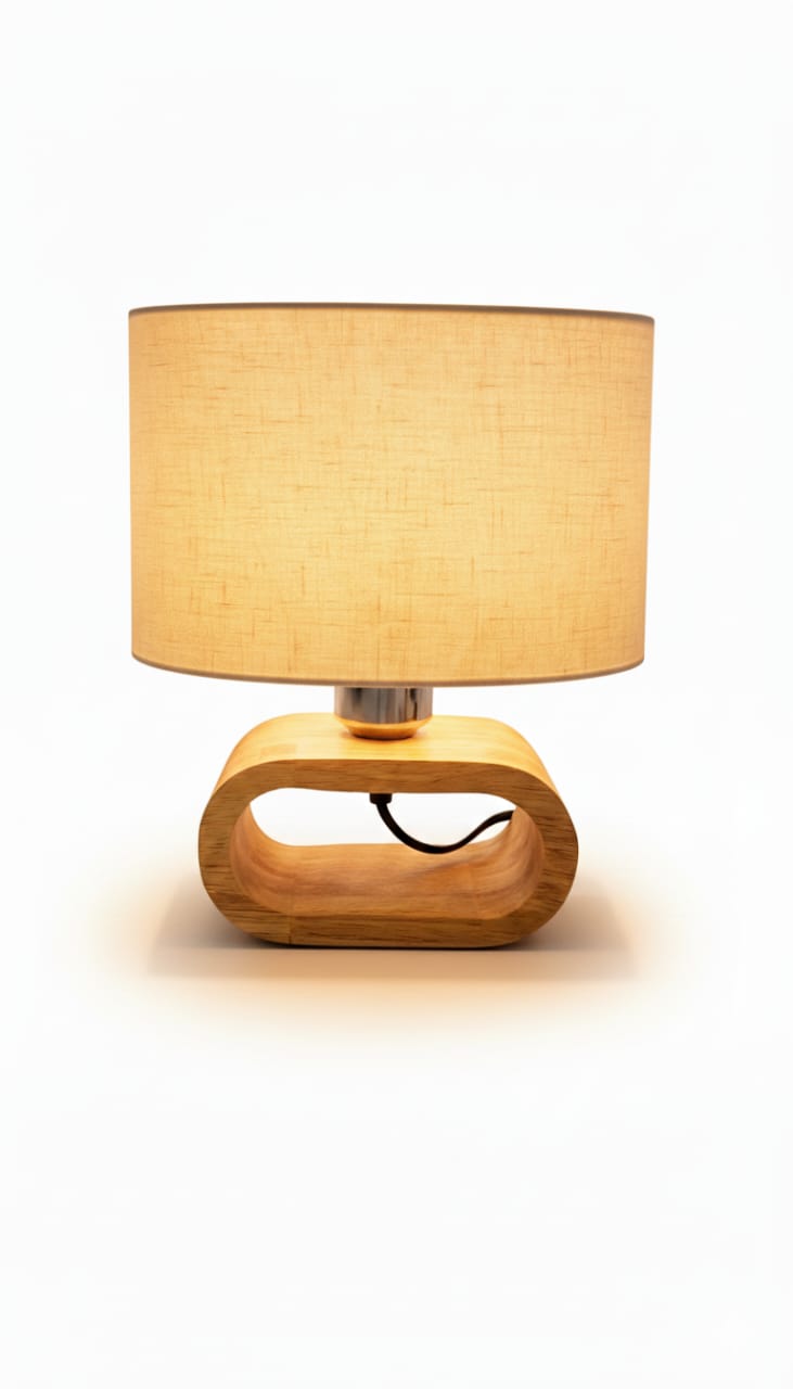 Modern Wooden Base Table Lamp with Fabric Shade Bedroom / Nightstand (BQ-TL3001)
