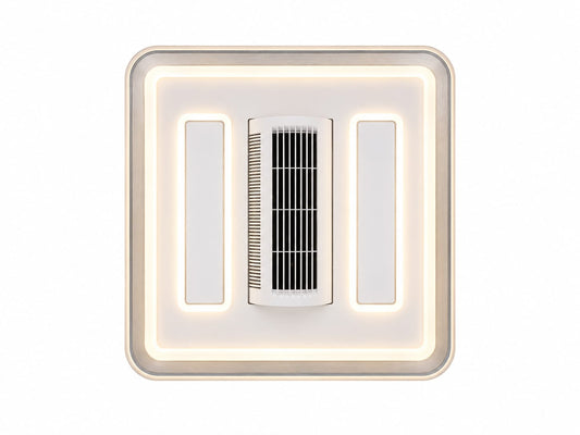 LED and Fan Modern Square light , Bedroom Study Living Room Fashion Decoration 3 Color Changing Ceiling Light(warm white ,cool white and day light) HTY-DX072