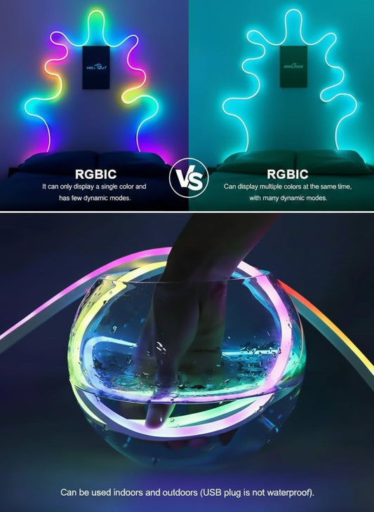 10m RGB LED Neon Rope Light Smart App Control Waterproof Decorative Light