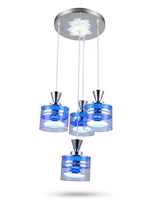 4-Light LED Glass Chandelier (Model 9941/3+1)