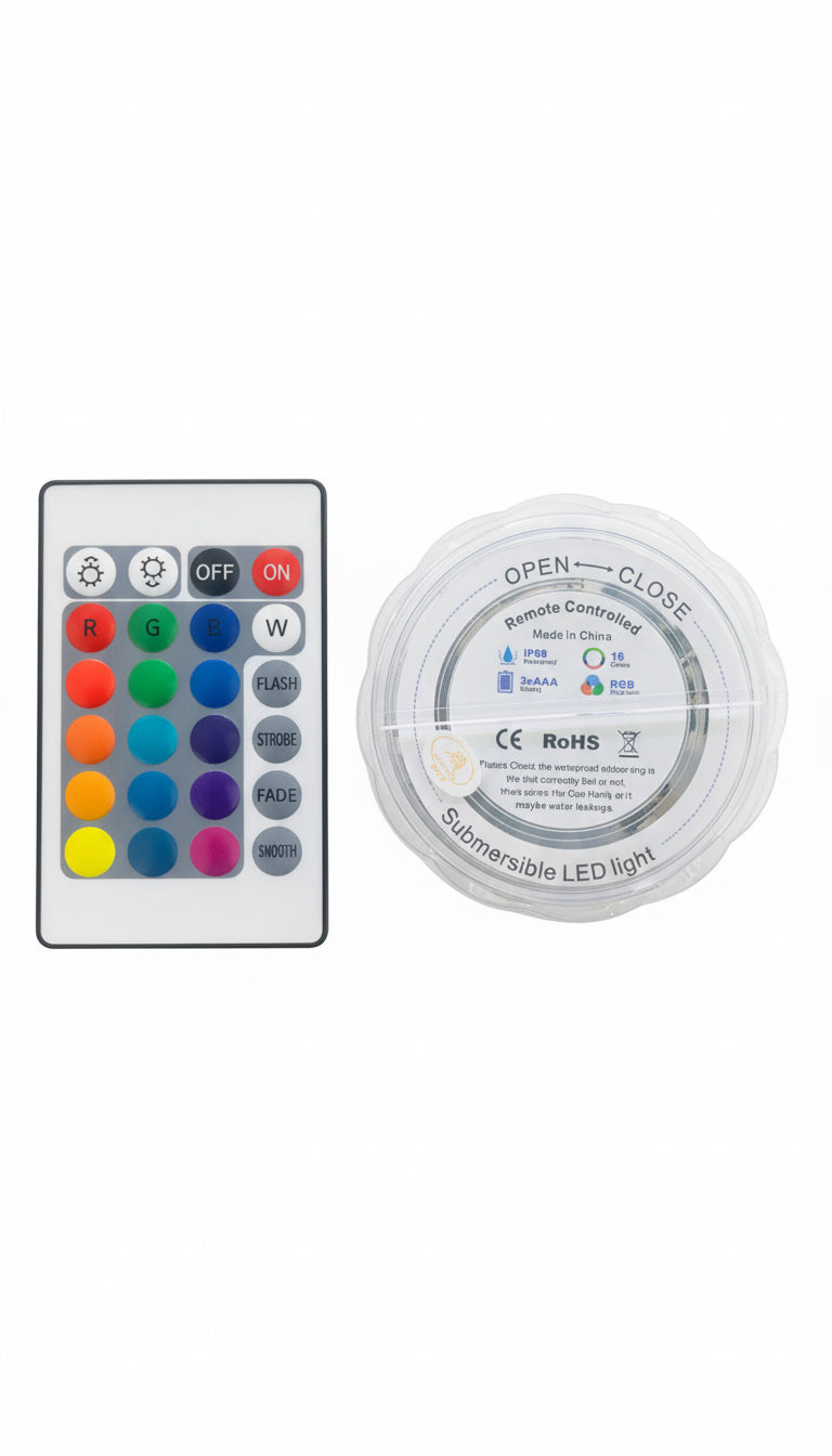 Remote Controlled Submersible RGB LED Light Waterproof Colour Changing Light