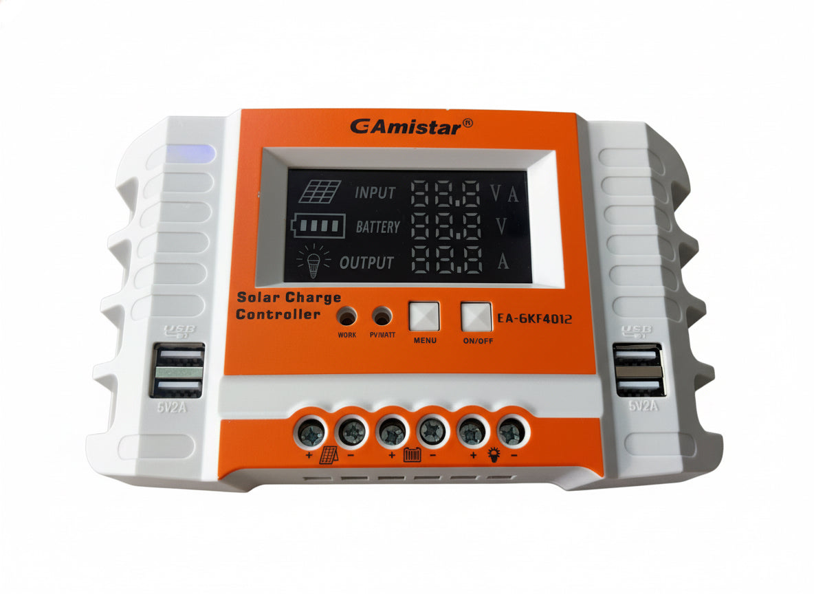 Gamistar 40A 12V/24V Solar Charge Controller with Dual USB (GKF4012)