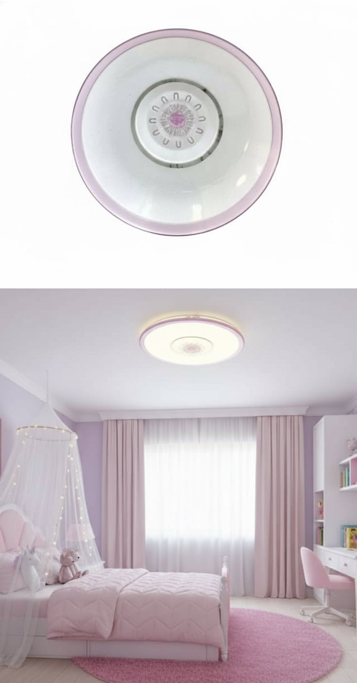 48W LED 2-Color Ceiling Light Pink Decorative Flush Mount (Model TXDL9007)