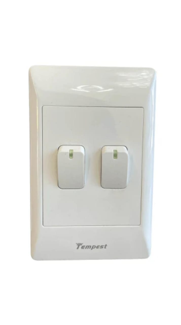 4x2 2 Lever Light Switch White SA002/W