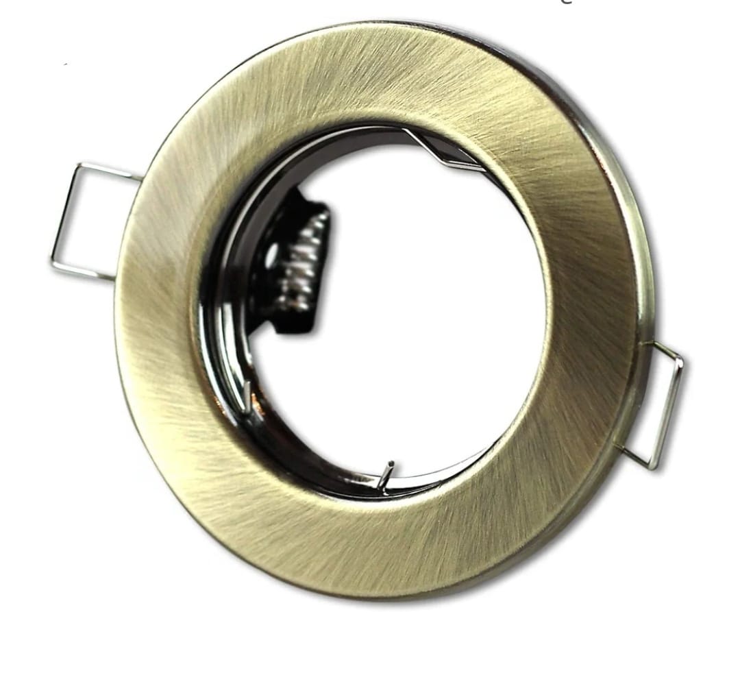 Recessed Brass / Gold Round Downlight 501/AB Ceiling Spotlight Fitting (GU10/MR16)