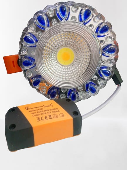 5W LED Crystal Ceiling Downlight Decorative Recessed Spotlight (Cool white / Warm White)