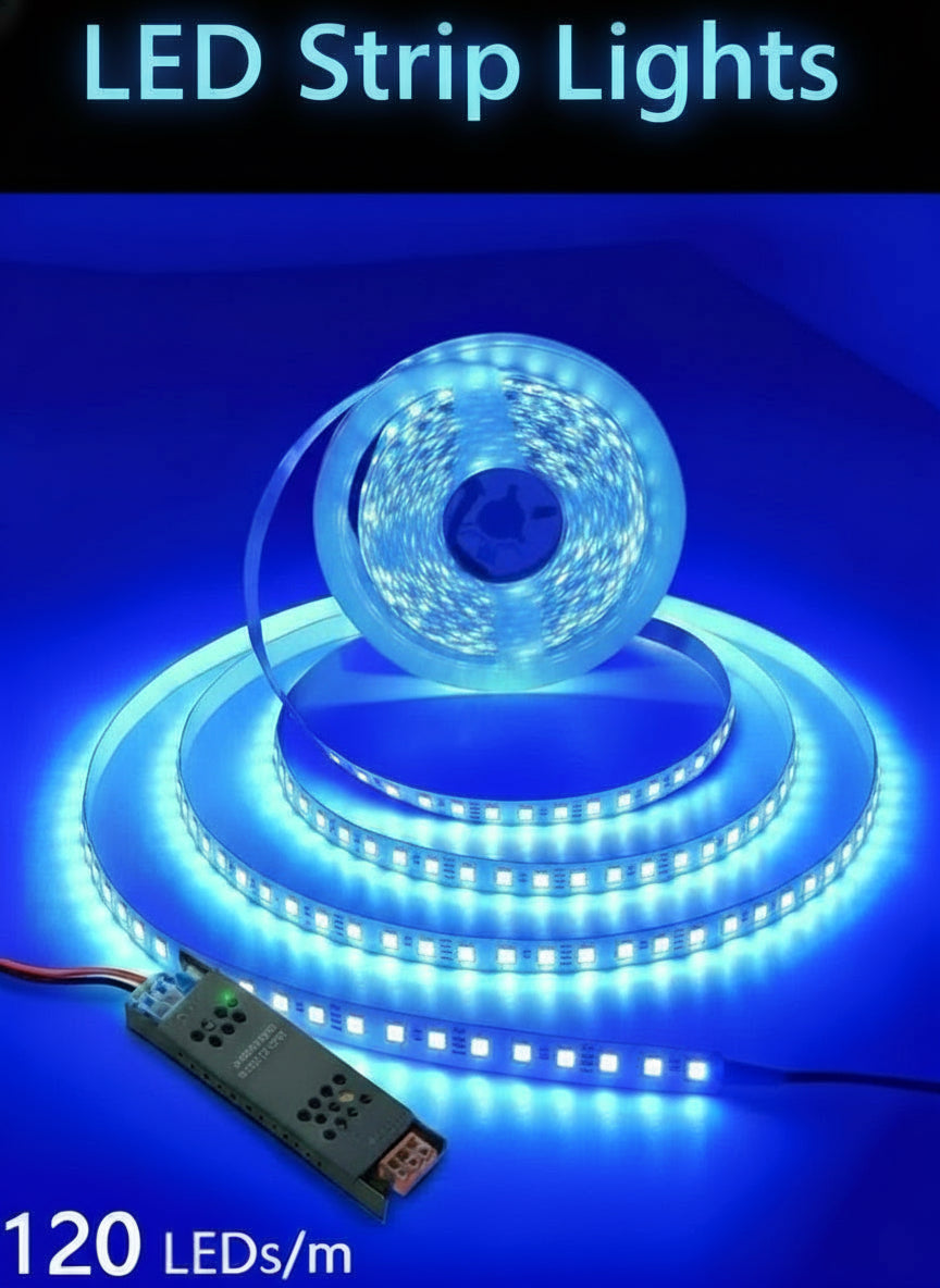 24V SMD 2835 Blue LED Strip Light 120 LEDs/m 14W High Brightness