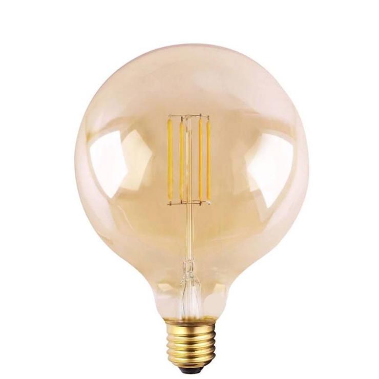 LED Filament Bulb 6W Amber Warm White 3000K (E27 Decorative Globe)