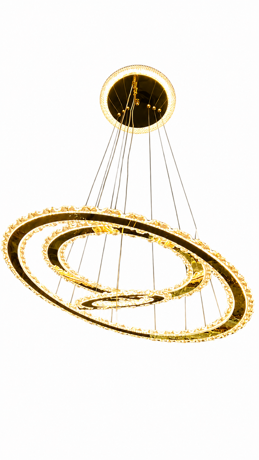 Luxury 3-Ring Crystal LED Chandelier