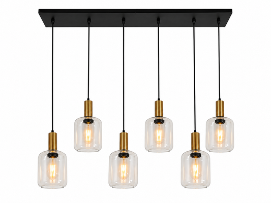 6-Light Modern Glass Pendant Chandelier