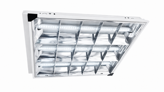 LED Tube light recessed Louver fitting -3-Tube commercial ceiling fixture