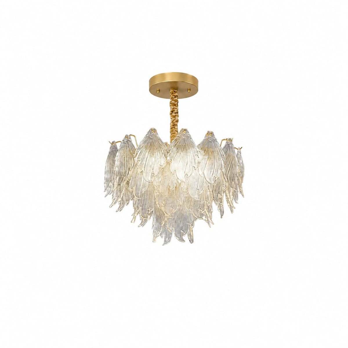 Luxury Glass Leaf Chandelier -Gold finish 500mm
