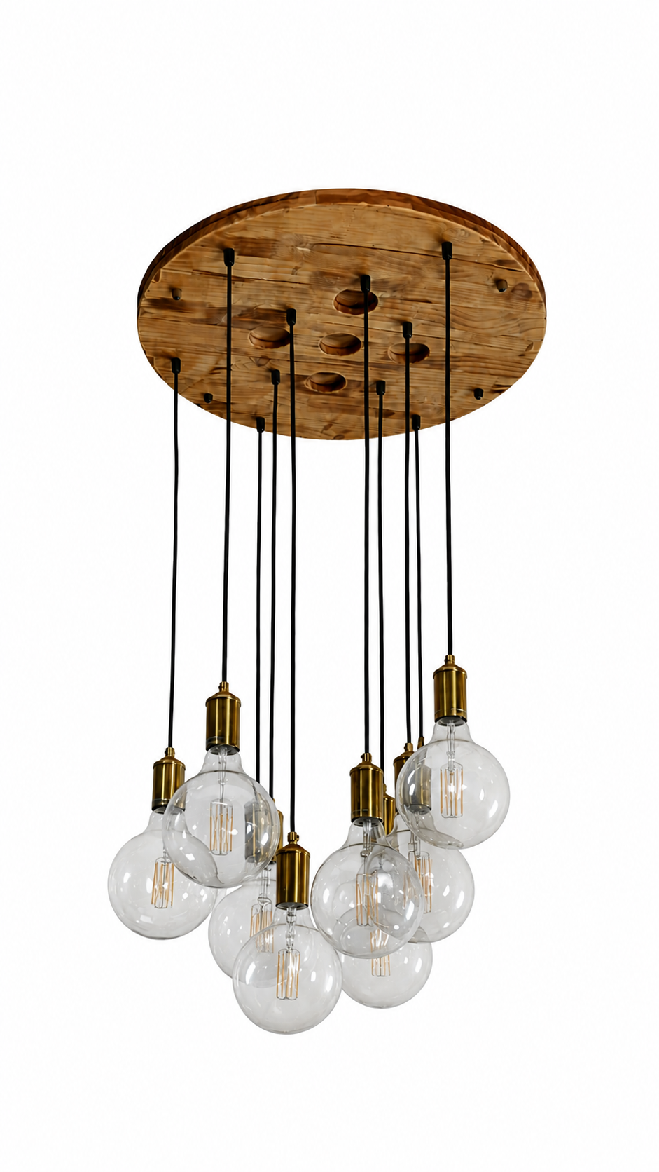 Rustic wooden 10 lights multi pendant Chandelier