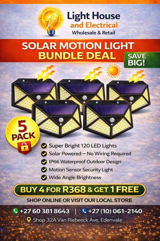 Solar Motion Sensor Wall Light  120 LED Outdoor Security Light (5 Pack Bundle)
