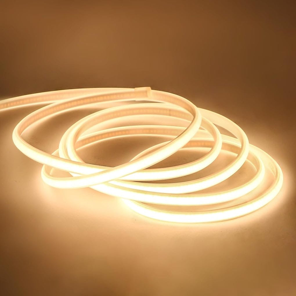 1M 8mm 220V LED COB Strip Light IP65 Waterproof  20W/M (No Transformer Required)