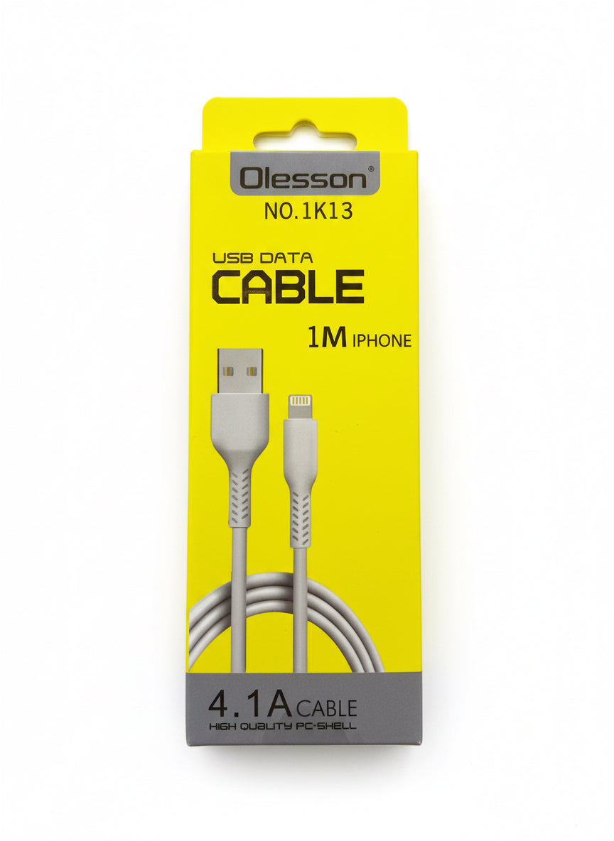 Olesson 1K13 USB Lightning Data & Charging Cable  1 Meter (4.1A Fast Charge)