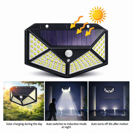 Solar Motion Sensor Wall Light  120 LED Outdoor Security Lamp Q-L433