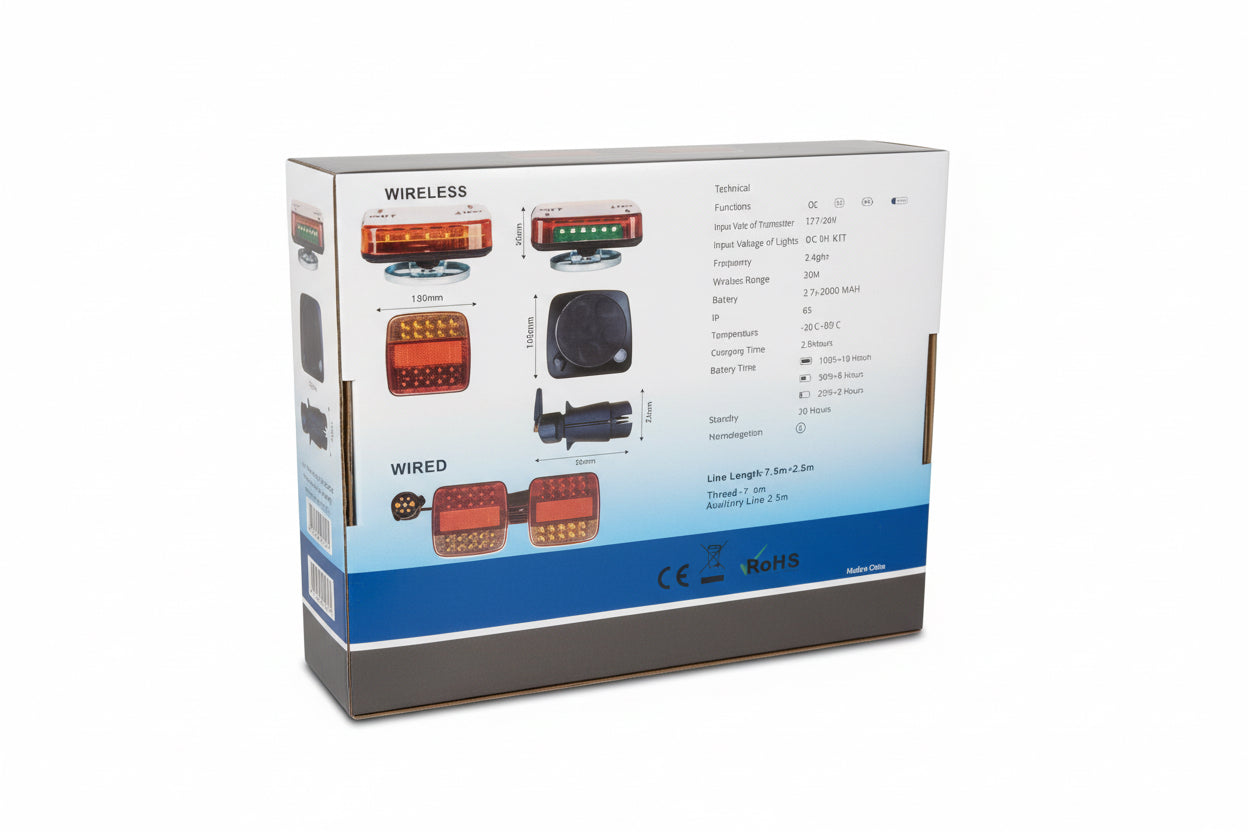 Wireless LED Trailer Signal Light Kit  Rechargeable Magnetic Trailer Lights