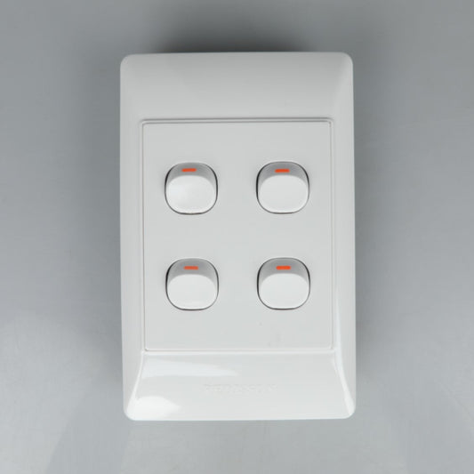 REDISSON Paddle Light Switch  White, Safe & Long-Lasting Four Channel Control (A104)