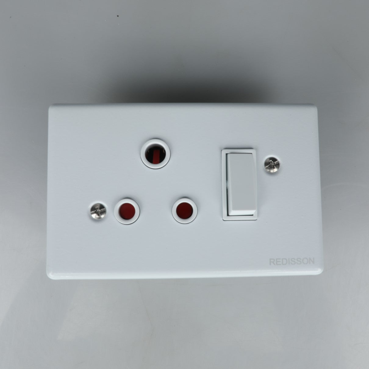 REDISSON A-MS10(S) Single Switched Socket 16A  White Glossy 4x2 Wall Outlet
