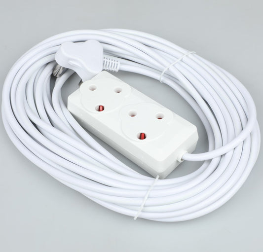 REDISSON M-02 15M Outlet Extender  Essential Extension Cord with 2 Sockets, Perfect for Travel  Reliable Electrical Plug for Home and Office 3M, 5M, 10M