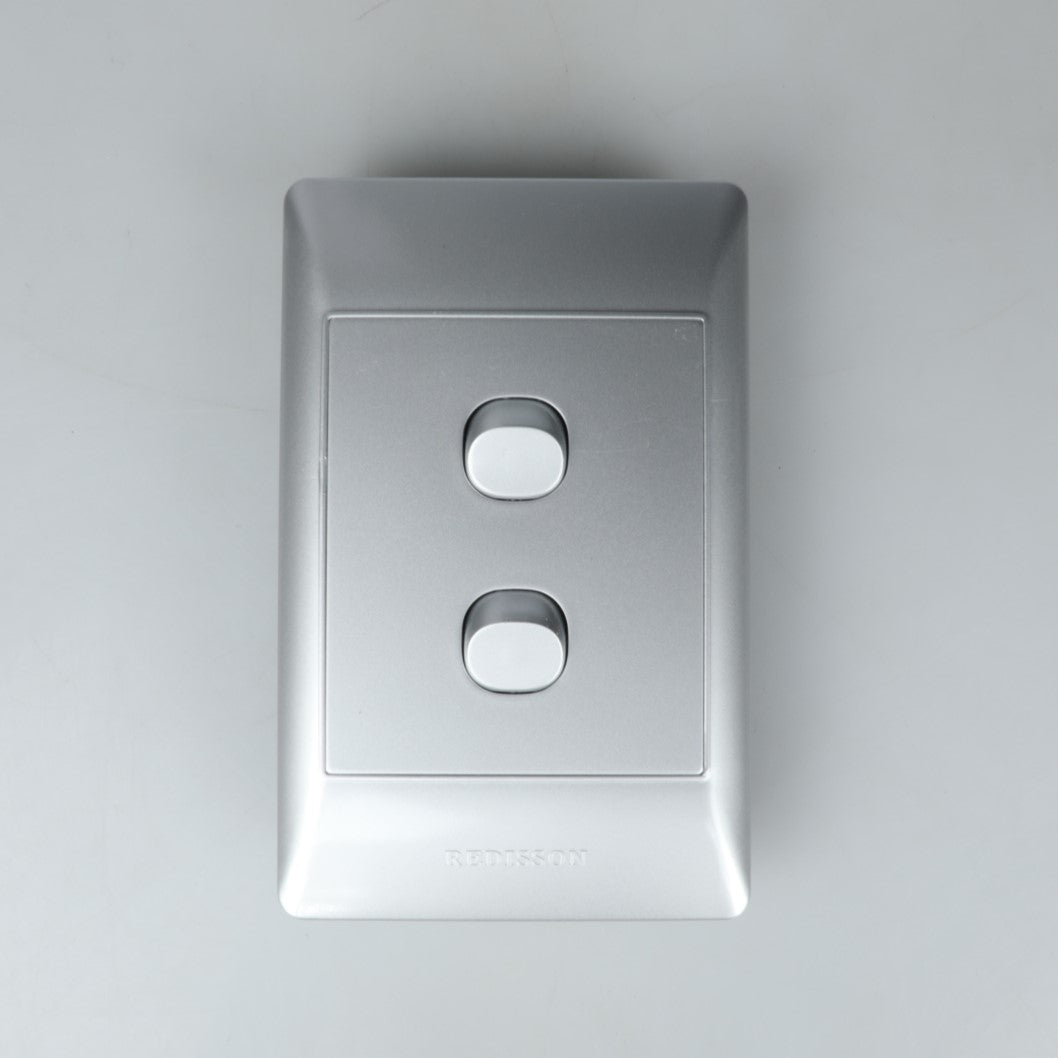 REDISSON A102(SIL) Stylish Silver 2-Lever Light Switch Plate