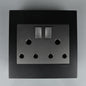 Redisson Double Wall Luxury Switched Socket  4x4 (Silver Grey Finish) D01-C-SG
