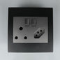 Redisson Double Switched Wall Socket Outlet  4x4 Luxury Power Socket (Silver Grey Finish)