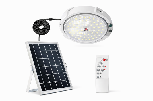 100W Solar LED Ceiling Light with Remote Control  Indoor Solar Lighting inkwenkwezi