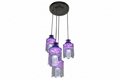 4-Light Decorative Glass Chandelier  Modern Pendant Ceiling Light (9900/3+1)