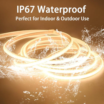 100M 8mm 220V LED COB Strip Light IP65 Waterproof  20W/M (No Transformer Required)