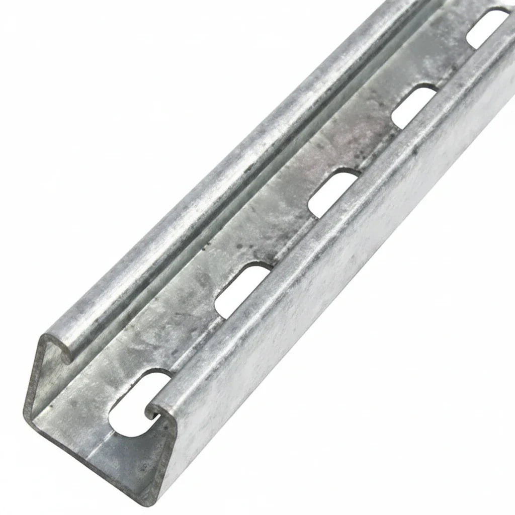 3.5m Slotted Galvanized Solar Mounting Rail 41×41mm P2000