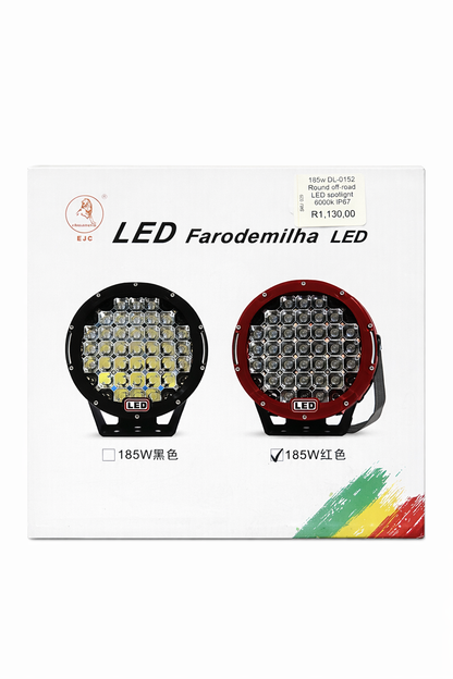 185w Heavy Duty Round LED Work Light  6000K Off-Road Truck & Tractor Lamp