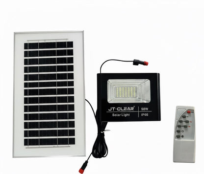 50W LED Solar Reflector Flood Light with Remote Control  IP66 Outdoor Solar Spotlight