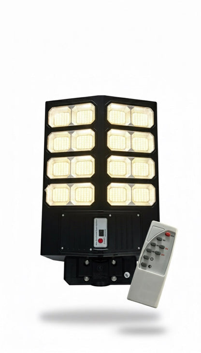 800W LED Solar Street Light with Motion Sensor & Remote Control  IP66 Outdoor Security Light