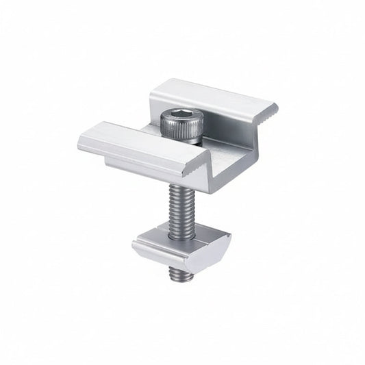 Solar Panel Middle Clamp for Aluminum Mounting Rail  Silver