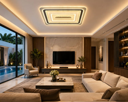 LED Modern Rectangle light , Bedroom Study Living Room Fashion Decoration 3 Color Changing Ceiling Light(warm white ,cool white and day light) BQ-DX068