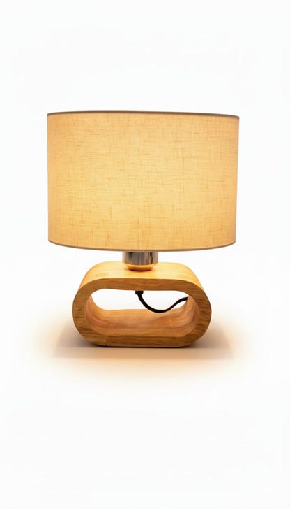 Modern Wooden Base Table Lamp with Fabric Shade  Bedroom / Nightstand (BQ-TL3001)