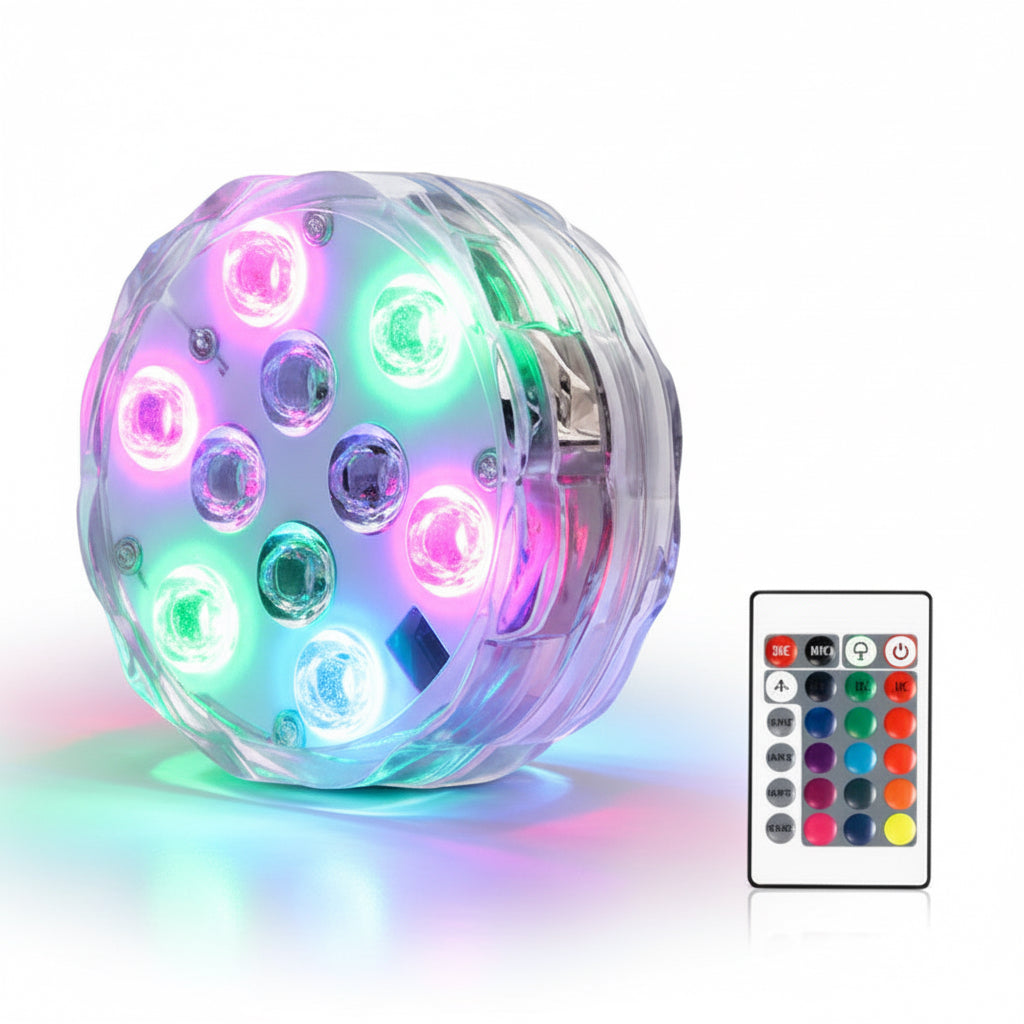 Remote Controlled Submersible RGB LED Light  Waterproof Colour Changing Light