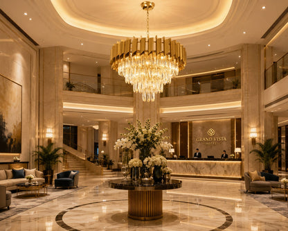 Luxury Crystal Chandelier  Gold Finish (BQ-CD465)