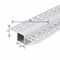 15mm x 15mm x 13mm Aluminium Recessed LED Channel  Drywall Compatible  3 Meter (Silver Finish)