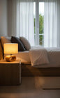 Modern Wooden Base Table Lamp with Fabric Shade  Bedroom / Nightstand (BQ-TL3001)