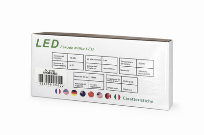 90W Round LED Work Light  19 LED Off-Road Driving Lamp size 180mm