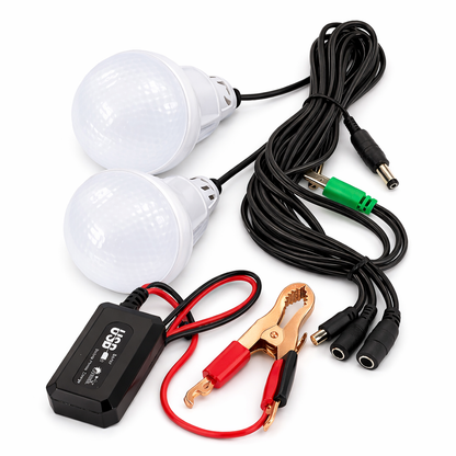 20W Solar Power Bundle Kit  Solar Panel + VIKARO Solar Lighting System + FREE LED Lights (Load Shedding Ready)