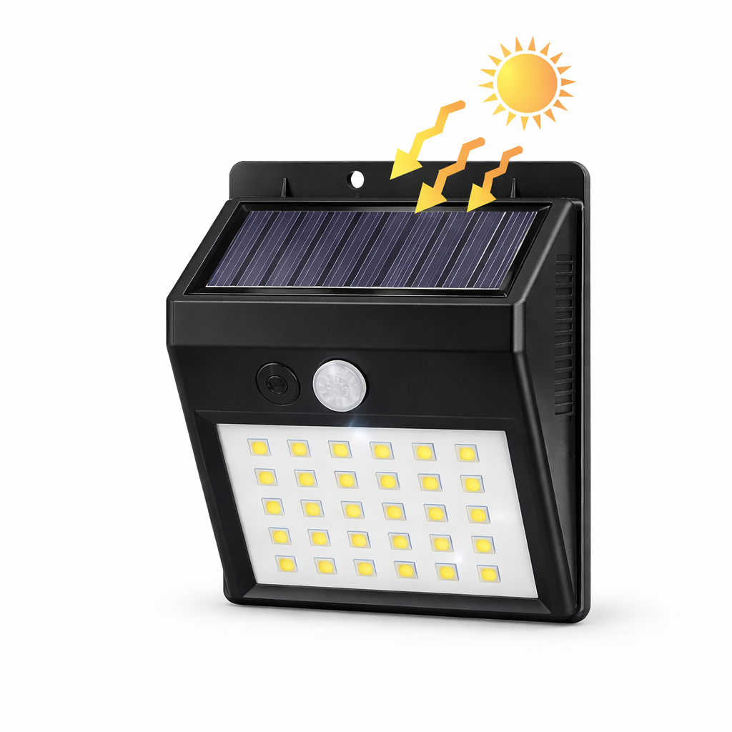 30 LED Solar Motion Sensor Wall Light  Outdoor Security Light